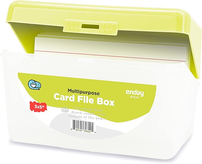 Enday Index Card Holder Green, 3x5 Note Flash Card Organizer Case, Index Card by ENDAY
