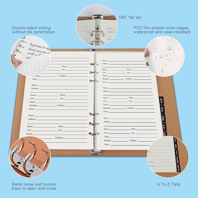 Refillable Address Book with Alphabetical Tabs, 648 Large Print Telephone - Image 4