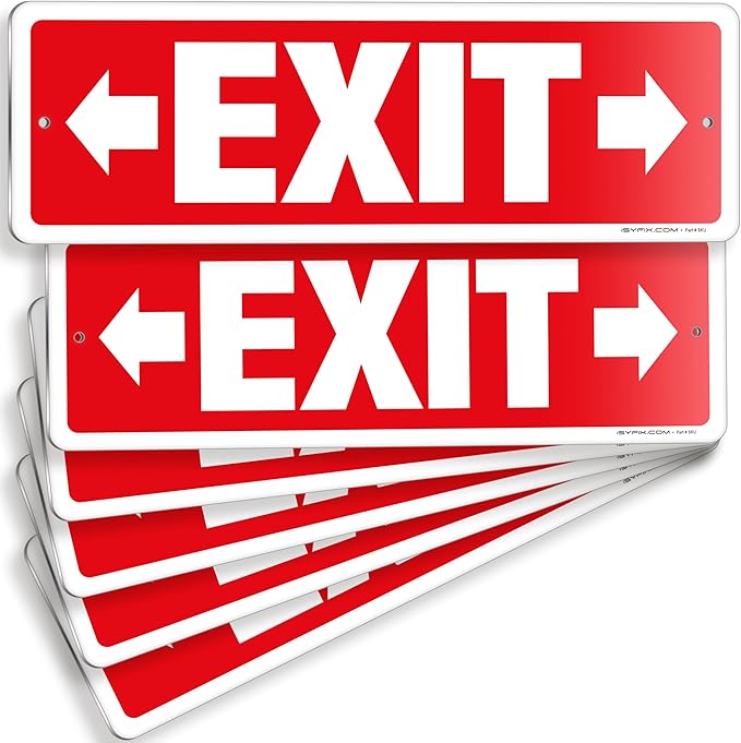 iSYFIX Exit Signs 6 Pack 12x4 Inch by iSYFIXPREMIUMSIGNS