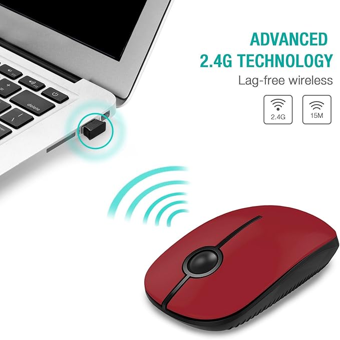 VssoPlor Wireless Mouse, 2.4G Slim Portable Computer Laptop Mouse - Image 2