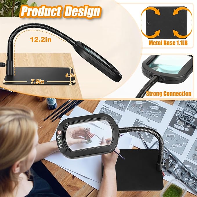 Veemagni 10X Rectangle Magnifying Glass - Image 5