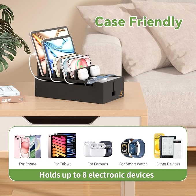 Pezin & Hulin Multi Charger Station Organizer, 5-Port USB Charger Dock - Image 4