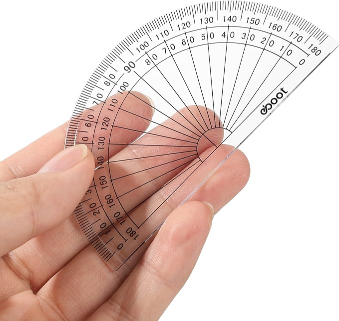 Zonon 100 Pcs 4 Inch Clear Plastic Protractor Bulk Math Protractors Set 180 - Image 3