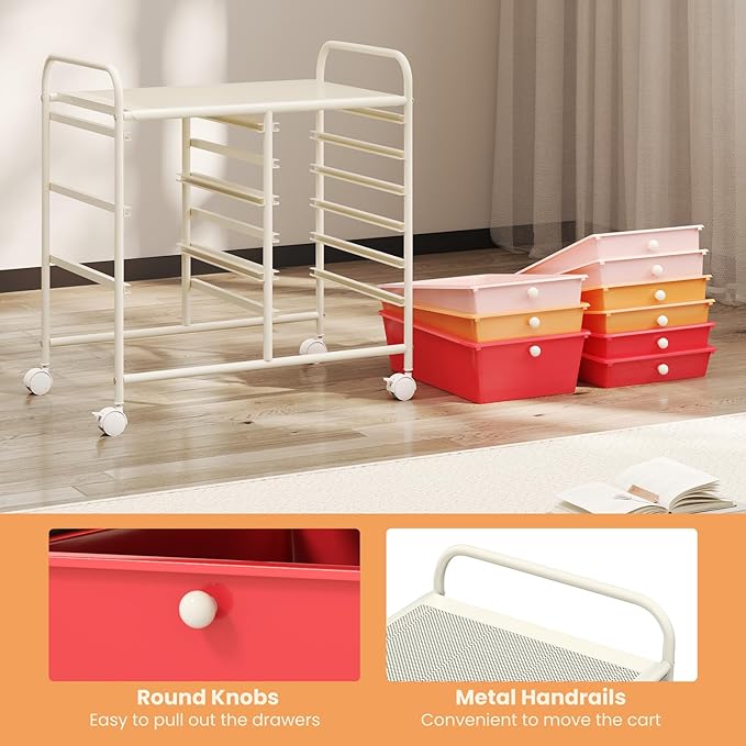 GOFLAME 9-Drawer Rolling Storage Cart, Mobile Utility Cart - Image 5