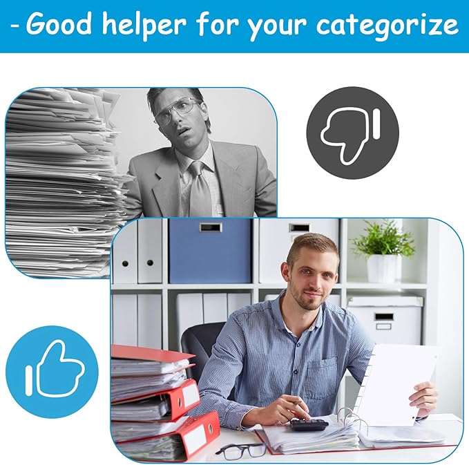 Binder Dividers for 3 Ring Binder, 1/8 Cut Tabs, Letter Size, Blank Write On - Image 6