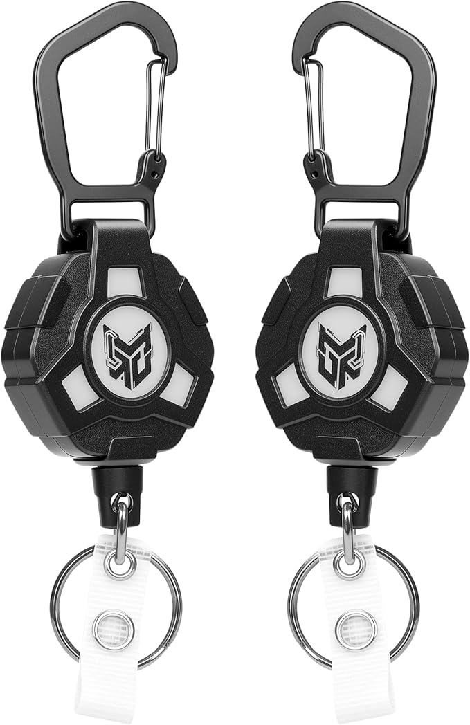 2-Pack Retractable Keychain, Heavy Duty Carabiner Badge Holder, Tactical ID by Unknown