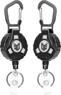 2-Pack Retractable Keychain, Heavy Duty Carabiner Badge Holder, Tactical ID by Unknown