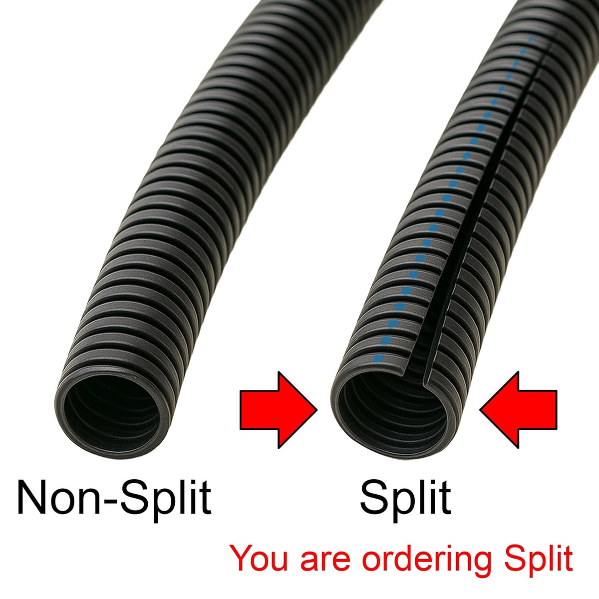 Electriduct 1.25" Flame Retardant Polypropylene Split Wire Loom - 200 Feet