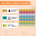 2400Pcs Garage Sale Stickers,1/2"×3/4" Yard Sales Price Stickers, Rectangle Preprinted Price Tag Labels Stickers for Flea Markets, Waterproof Pricing Labels for Retail Use