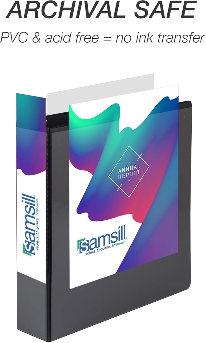 Samsill Durable 1.5 Inch Binder, Made in the USA, Round Ring Customizable Clear - Image 5