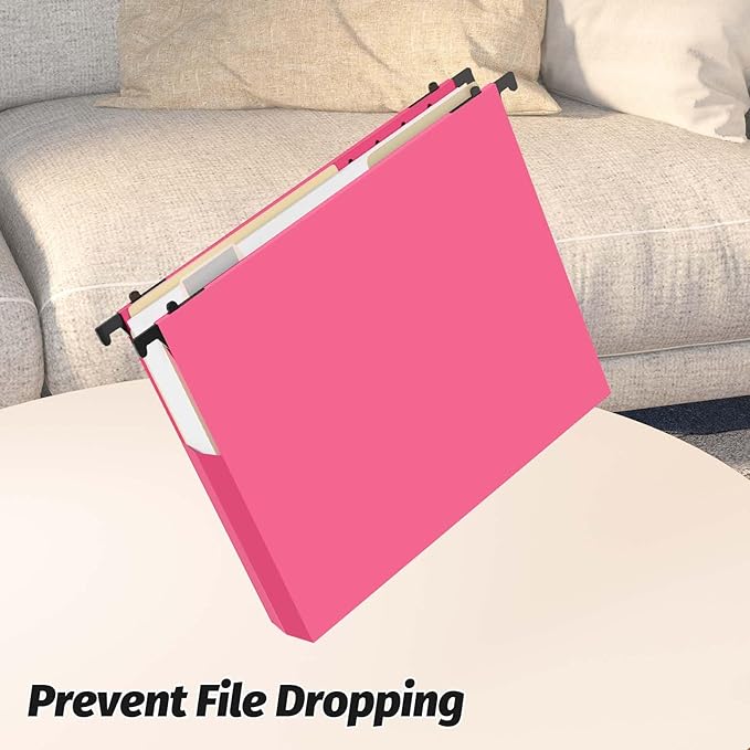 Shutex Extra Capacity Plastic Hanging File Folders, 12 Pack Reinforced - Image 4