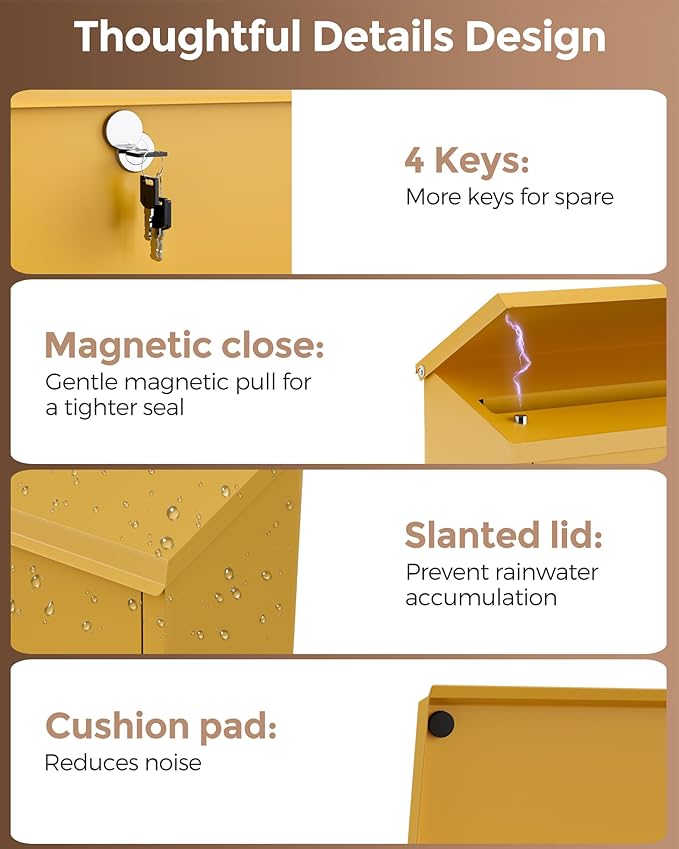 LAND·VOI Locking Wall-Mount Mailbox - Image 3