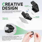12 Black Magnetic Cable Clips, Under Desk Cable Management, Cord Holder - Image 7