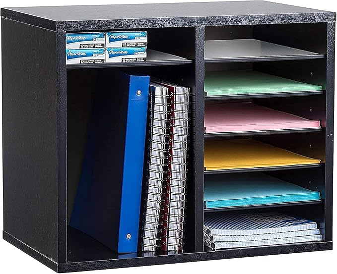 AdirOffice Wooden Adjustable Literature Organizer, 12 Compartment Office Mailbox - Image 4