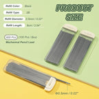 PATIKIL 600Pcs 2B Mechanical Pencil Lead, 0.5mm Black Lead Refill Break - Image 2