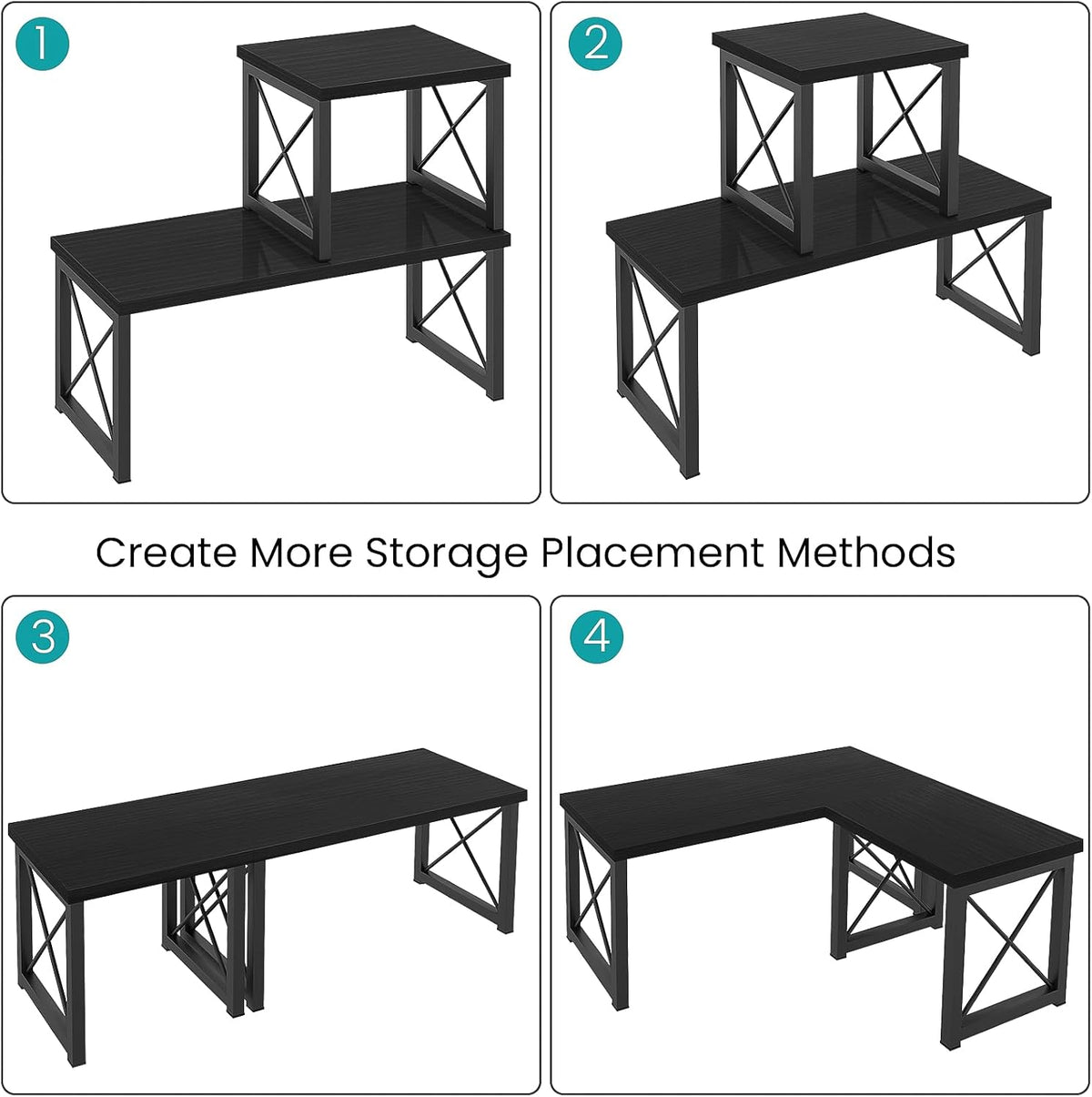 ELITEROO Wood Desktop Shelf, Freestanding Small Bookshelf Organizers