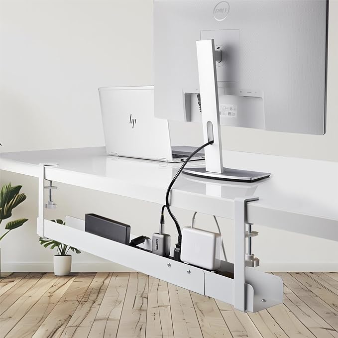 StarTech.com Under Desk Cable Management Tray, Length Adjustable, Clamp-On - Image 7