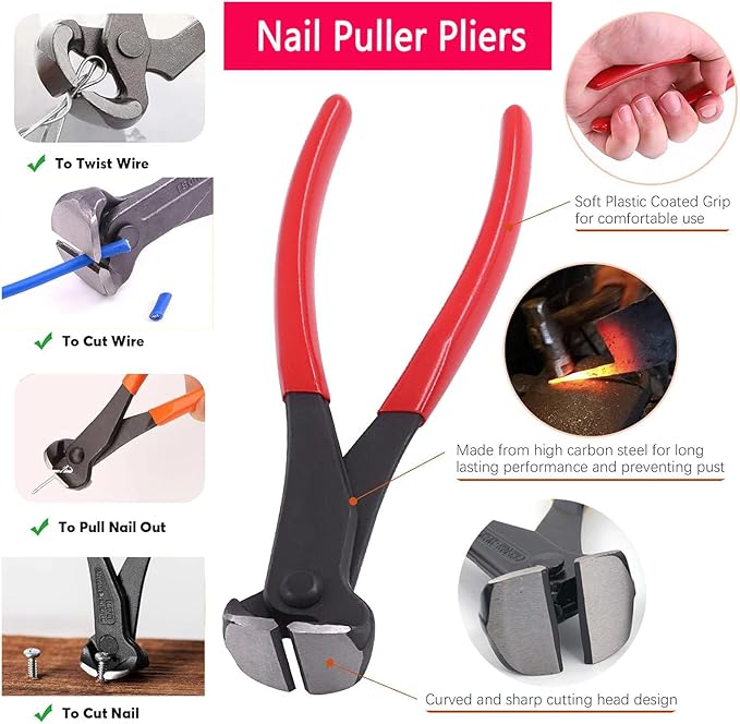 Upholstery Staple Remover Tack Puller Nail Remover Tool Set Nail Puller Plier - Image 4