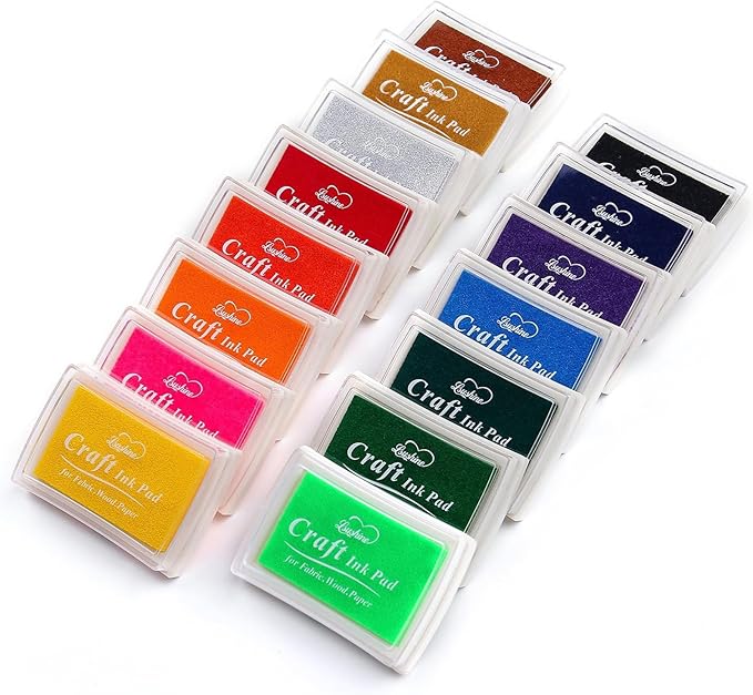 Lsushine Craft Ink Pad Stamps Partner DIY Color, 15 Color Craft Ink Pad by Lsushine