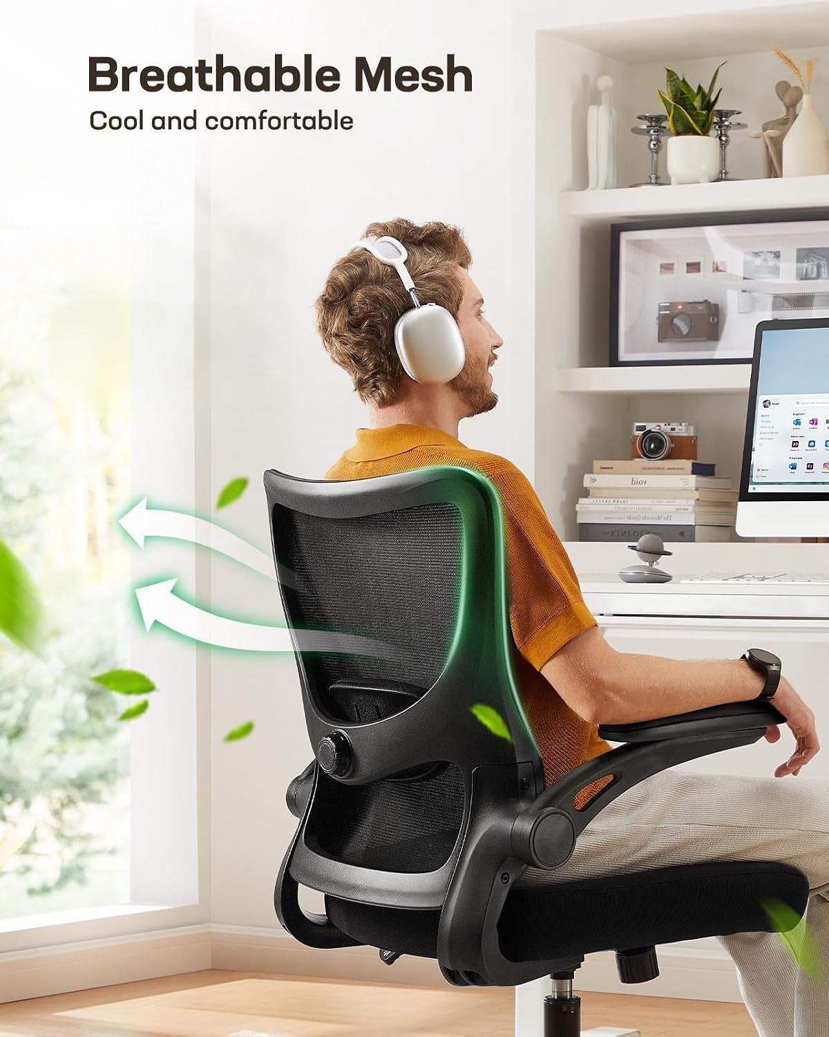 Marsail Drafting Chair, Tall Office Chair with 2D Lumbar Support, Standing De...