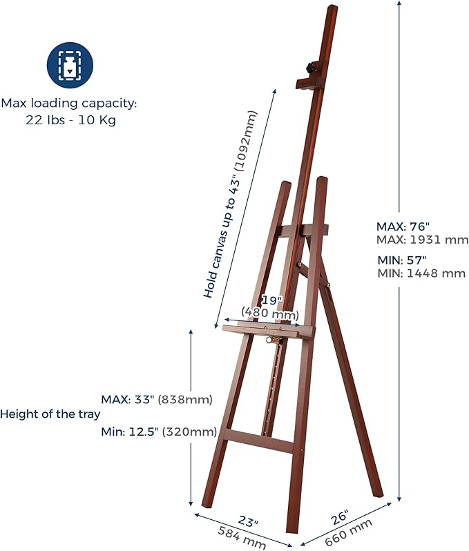 VISWIN Wooden Art Easel for Painting, Adjustable & Foldable Beech Wood Display - Image 2