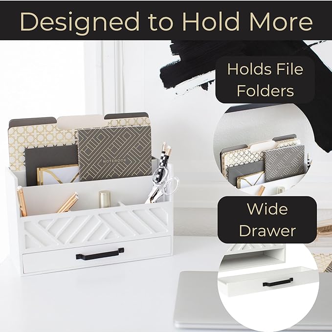 BLU MONACO | White Wooden Mail Organizer - Image 4