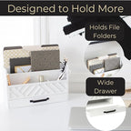 BLU MONACO | White Wooden Mail Organizer - Image 4