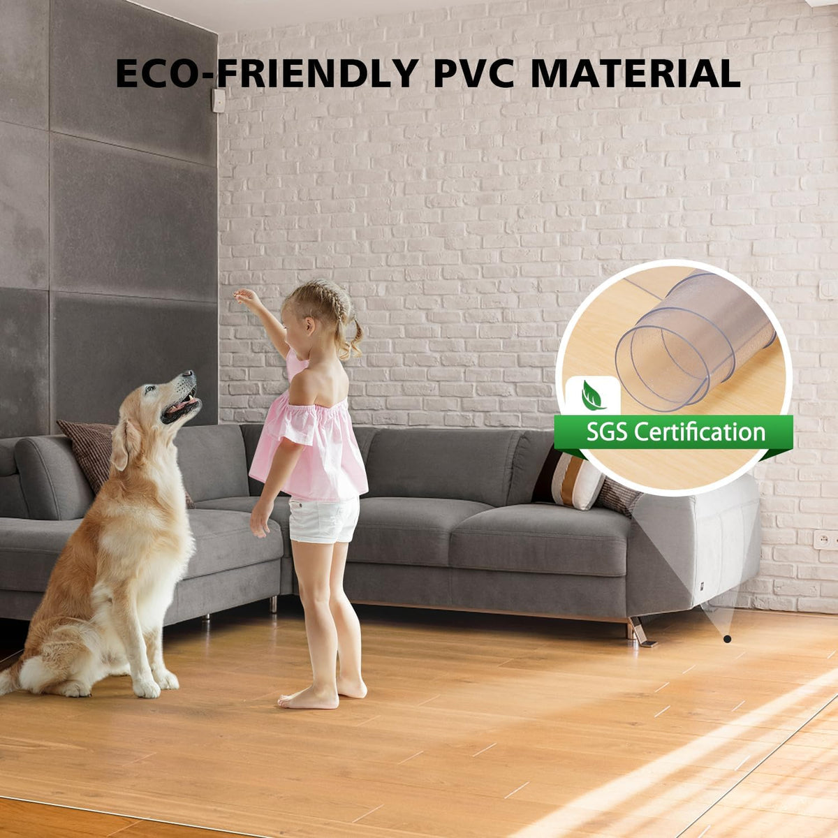Floor Mats for Home, 8'×10' Clear Durable Non-Slip Area Rug for Dinin...
