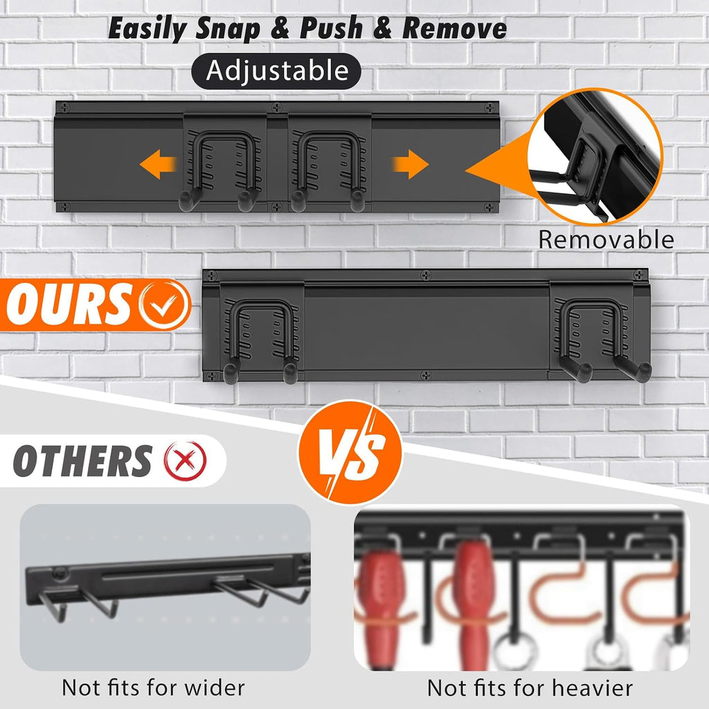 housolution garage wall organizer 64 inch - 18pack, side view