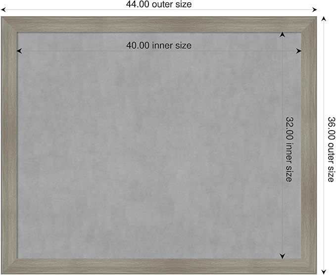 Amanti Art Grey Framed Magnetic Board 36x44 X-Large Vision Board - Image 2