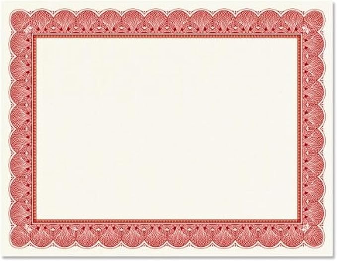 Elite Red & White Parchment Certificate Papers by Fine+Stationery