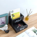 MyGift Urban Modern Mail Holder and Key Organizer Tray in Black Stained Solid - Image 4