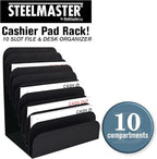 BankSupplies STEELMASTER Steel Cashier Pad Rack, 10-Slot Desktop File & Paper - Image 2