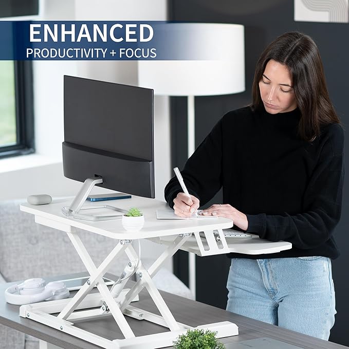 VIVO 26 inch Desk Converter, K Series, Height Adjustable Sit to Stand Riser - Image 4