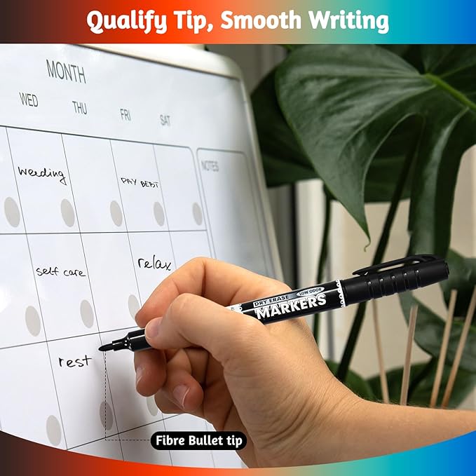 SUQJOY Dry Erase Markers, Fine Tip Whiteboard Markers, Low Odor Dry Marker - Image 4