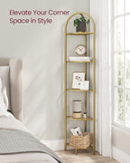 VASAGLE 5-Tier Corner Shelf Stand, Corner Bookshelf, Bathroom Organizer - Image 4