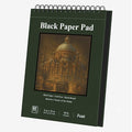 Fuxi Black Paper Sketchbook 8"×10", 60 Sheets Double-Sided Hard Cover, Spiral by SketchBook