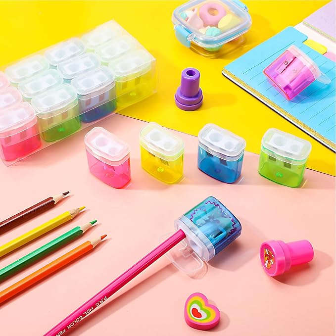 Teling 180 Pcs Manual Pencil Sharpeners Bulk Handheld Dual Holes Pencil - Image 3