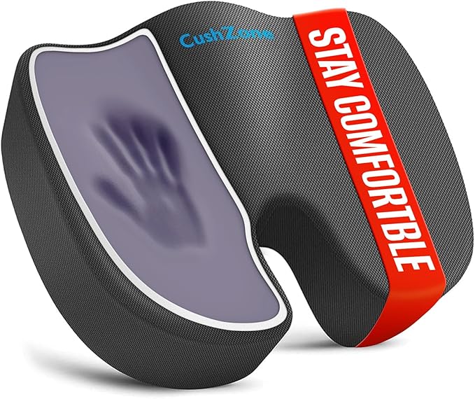 XXL Seat Cushion Office Car Seat Cushion, Memory Foam Cushion by CushZone