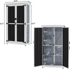 gdlf outdoor storage cabinet, wood & metal garden showing dimensions