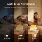reacher sound machine sunrise alarm clock with night shown in use