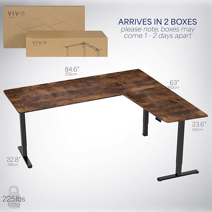 VIVO Electric Corner 84 x 63 inch L-Shaped Standing Desk, Memory Height - Image 6