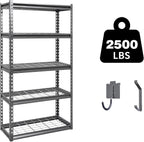 Shuntong The Atlas 30" W x 12" D x 60" H Adjustable Garage Storage Shelves Load