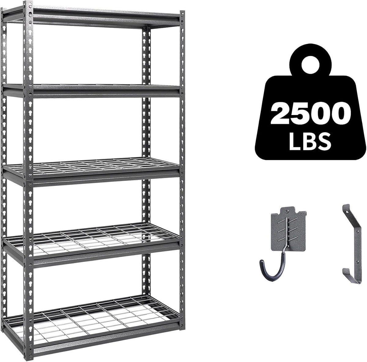 Shuntong The Atlas 30" W x 12" D x 60" H Adjustable Garage Storage Shelves Load