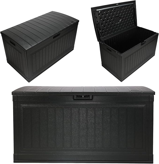 Suncast 80-Gal. Waterproof Resin Large Outdoor Patio Deck Box by Suncast