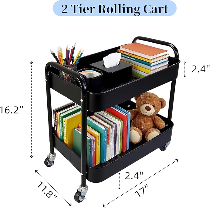 LIWNYRK 2 Tier Rolling Cart - Image 7
