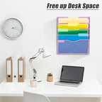 EASEPRES 5 Pocket Mesh Hanging Wall File Organizer, Wall Mounted Mail Paper - Image 5
