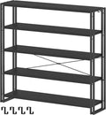 HCHQHS Bookshelf, 5-Tier Industrial Bookcase, Freestanding Tall Bookshelves by HCHQHS