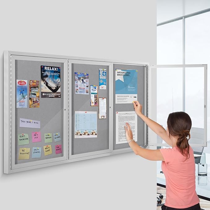 SWANCROWN Outdoor Bulletin Board 94x48in, Enclosed Bulletin Board - Image 6