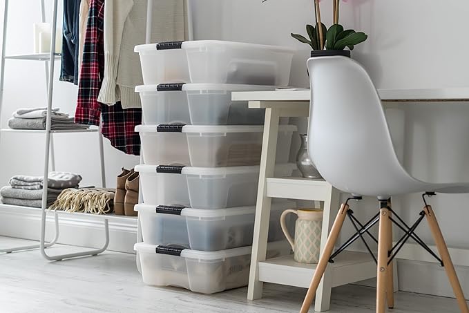 IRIS USA 27 Qt Stackable Plastic Storage Bins - Image 5